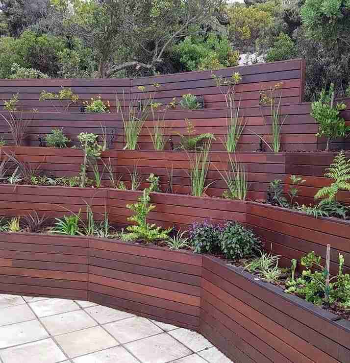 Ipe lumber multi level planter