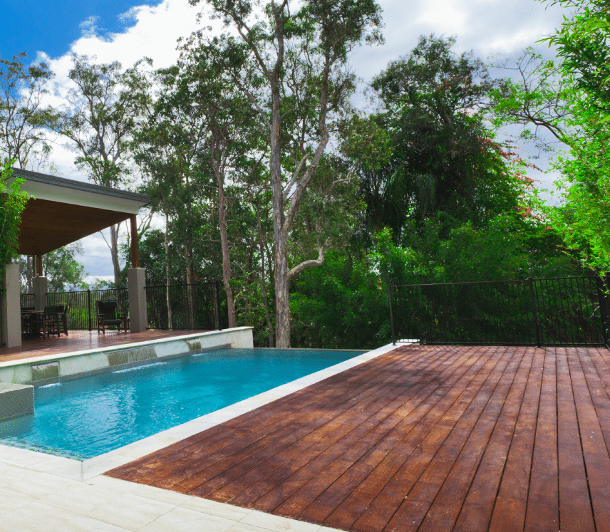 House Pool Hardwood Decking