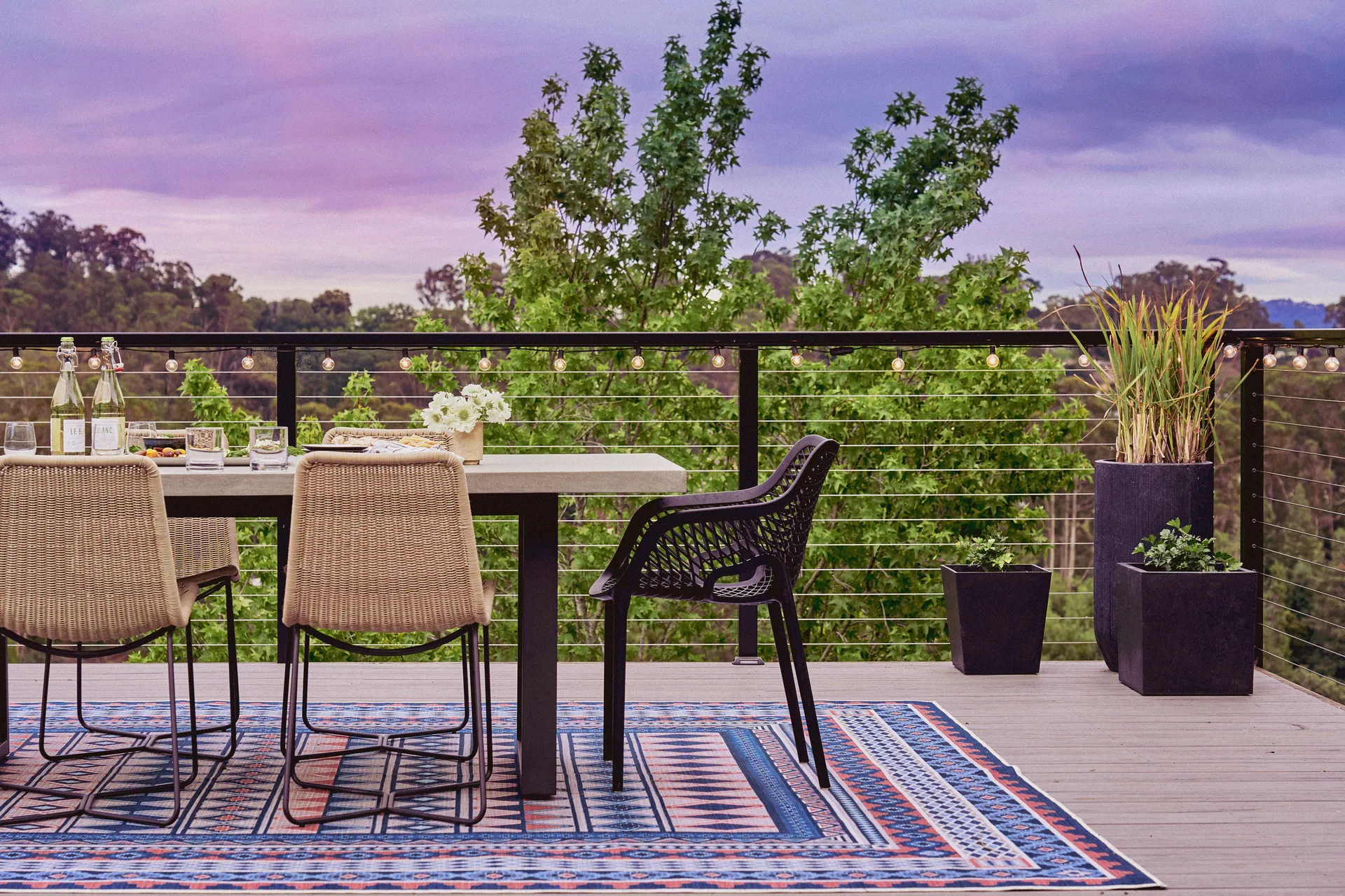 Cable deck railing
