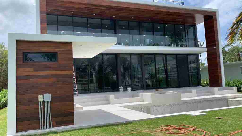 Modern back of house with ipe cladding 