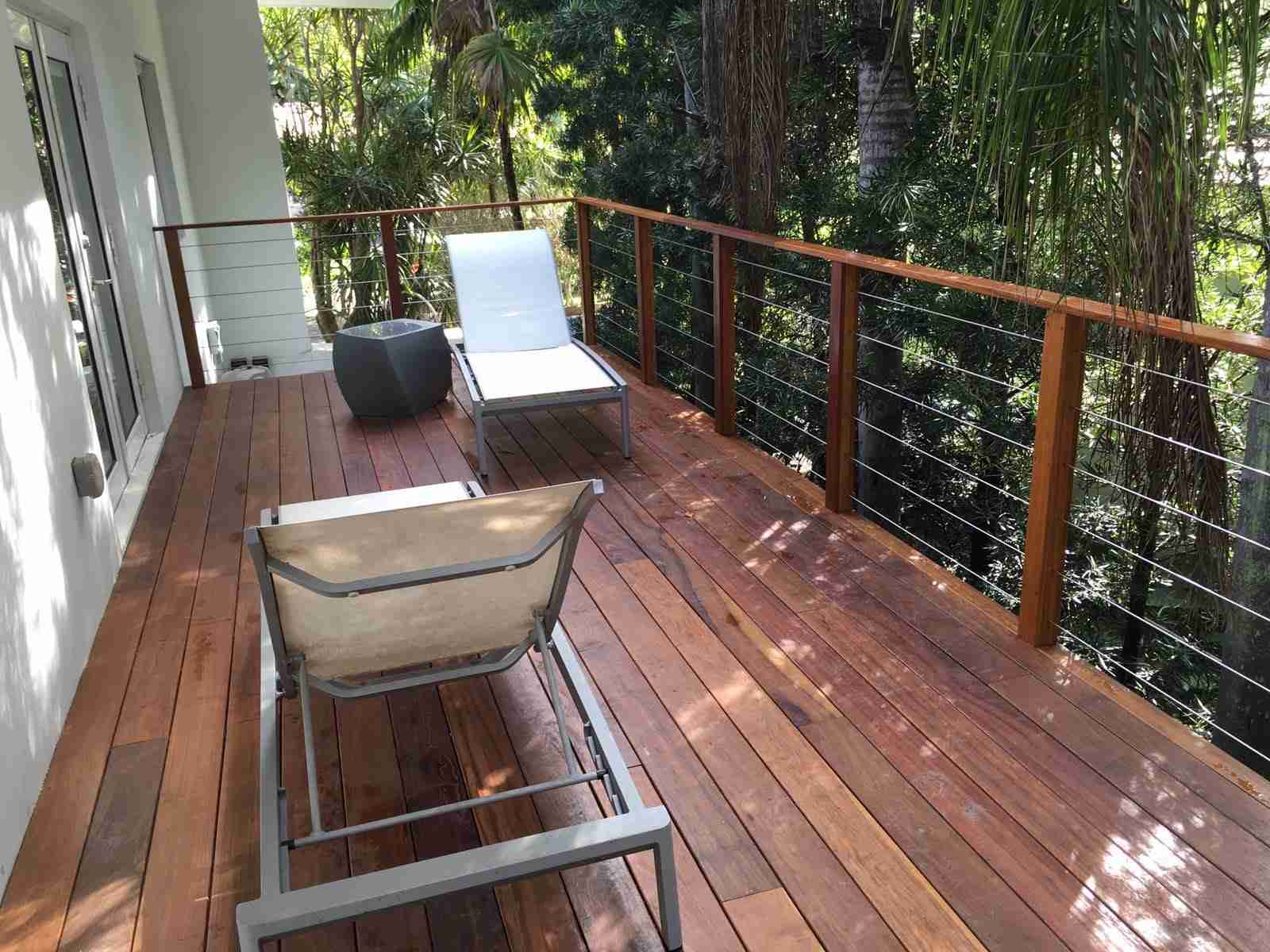 Deck railings made of hardwood