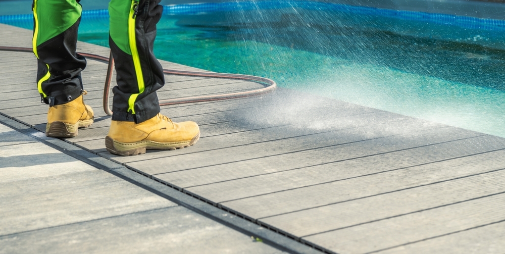 Composite deck cleaning