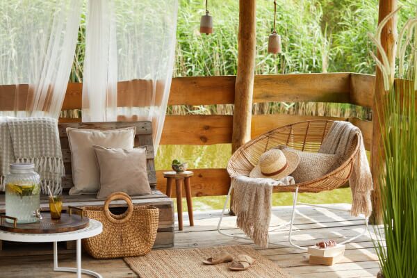 Rustic Wood Deck with Natural Elements